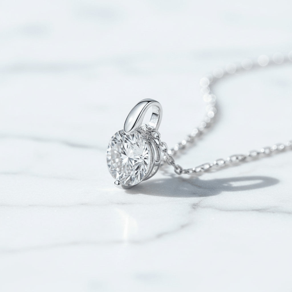 MoissaniteShine 2ct Round Cut D Color VVS1 Solitaire Pendant Necklace GRA Certified | Necklace | Moissanite Shine
