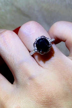 Luxury 2 Carat Round Brilliant Cut Black Moissanite Solitaire Engagement Ring – Flawless VVS1 Deep Jet Black Modern Platinum Plated Premium Classic Wedding Anniversary Band (GRA Certified) | RING | Moissanite Shine