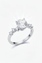 The Aura Round Halo Ring: A 2-Carat Round Cut VVS1 Moissanite Engagement Ring | RING | Moissanite Shine