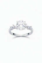 The Aura Round Halo Ring: A 2-Carat Round Cut VVS1 Moissanite Engagement Ring | RING | Moissanite Shine