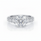 The Aura Round Halo Ring: A 2-Carat Round Cut VVS1 Moissanite Engagement Ring | RING | Moissanite Shine