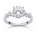 The Aura Round Halo Ring: A 2-Carat Round Cut VVS1 Moissanite Engagement Ring | RING | Moissanite Shine