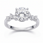 The Aura Round Halo Ring: A 2-Carat Round Cut VVS1 Moissanite Engagement Ring | RING | Moissanite Shine