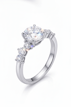 The Aura Round Halo Ring: A 2-Carat Round Cut VVS1 Moissanite Engagement Ring | RING | Moissanite Shine