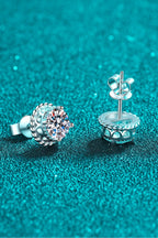 The Aura Studs: 2-Carat Total Weight Round Brilliant VVS1 Moissanite Earrings | Earrings | Moissanite Shine