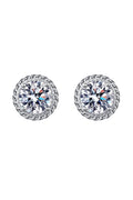 The Aura Studs: 2-Carat Total Weight Round Brilliant VVS1 Moissanite Earrings | Earrings | Moissanite Shine