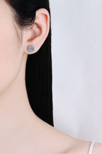The Aura Studs: 2-Carat Total Weight Round Brilliant VVS1 Moissanite Earrings | Earrings | Moissanite Shine