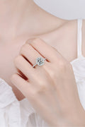 The Celeste Oval Halo Ring: A 2-Carat Oval Cut VVS1 Moissanite Engagement Ring | RING | Moissanite Shine