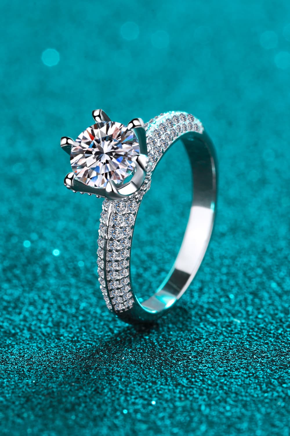 The Celestial Promise: 2-Carat Round Brilliant VVS1 Moissanite Halo Engagement Ring | RING | Moissanite Shine
