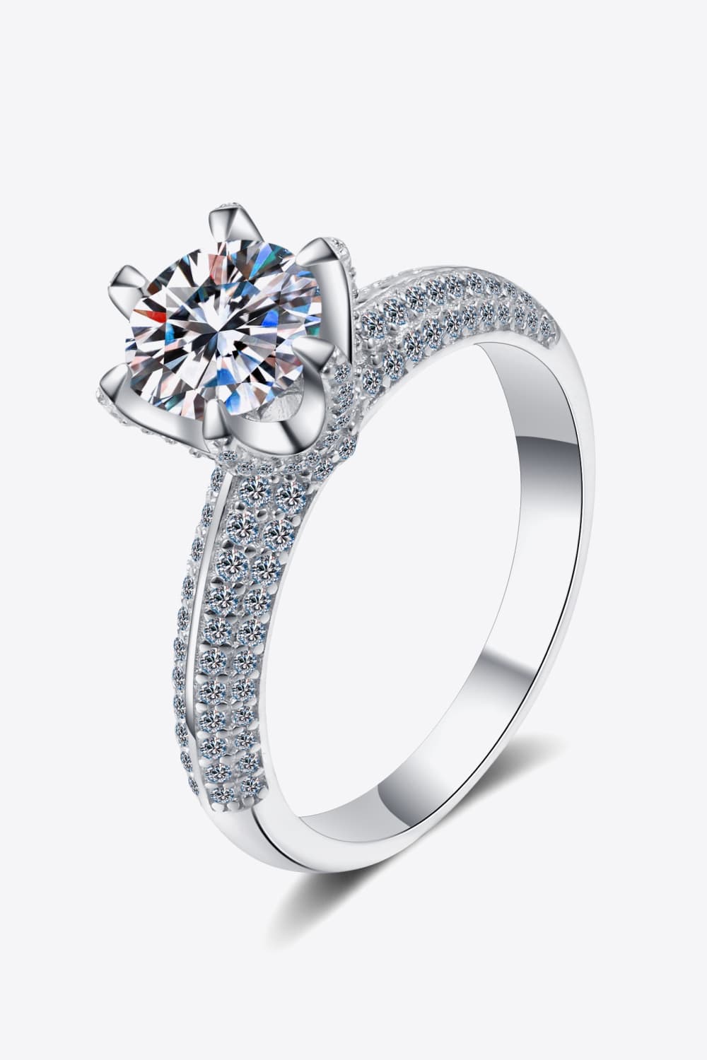 The Celestial Promise: 2-Carat Round Brilliant VVS1 Moissanite Halo Engagement Ring | RING | Moissanite Shine