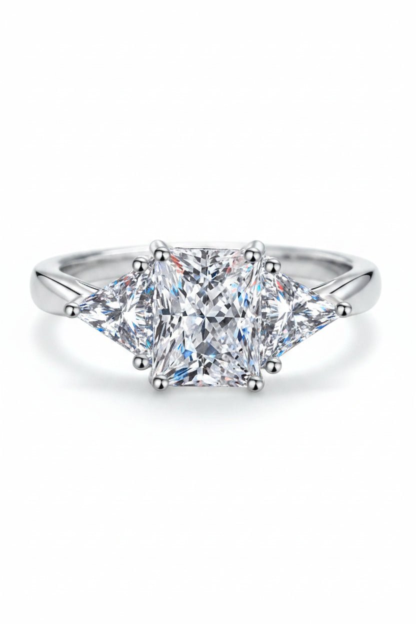 The Empress Radiant Solitaire Ring: A 3-Carat Radiant Cut VVS1 Moissanite Engagement Ring | RING | Moissanite Shine