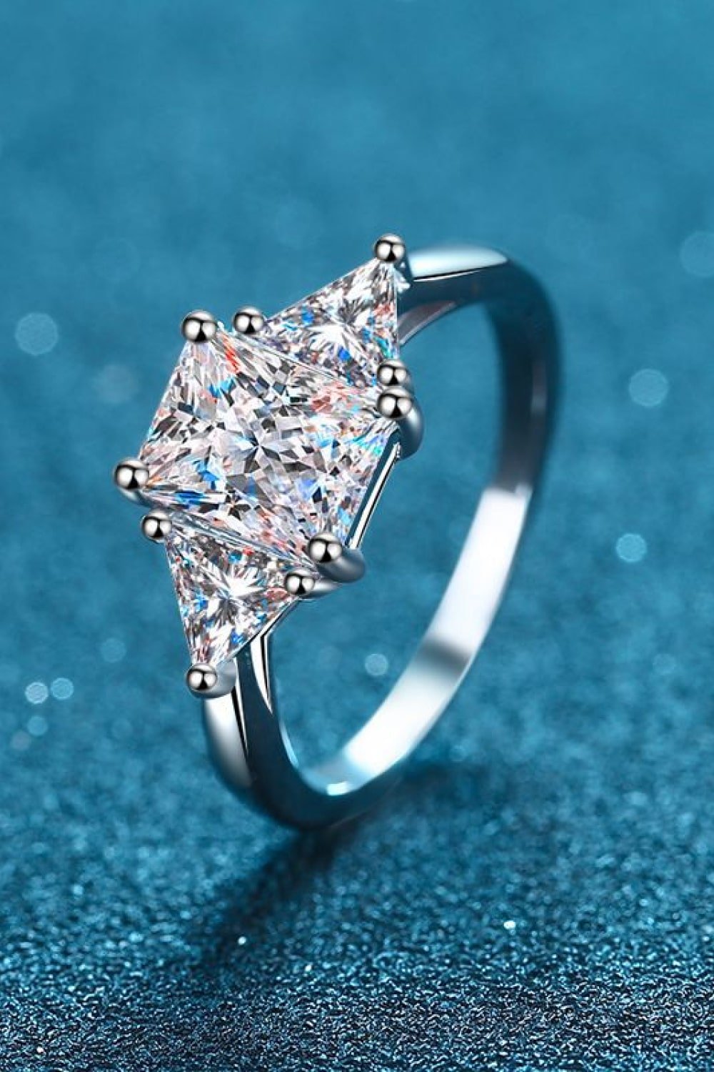 The Empress Radiant Solitaire Ring: A 3-Carat Radiant Cut VVS1 Moissanite Engagement Ring | RING | Moissanite Shine