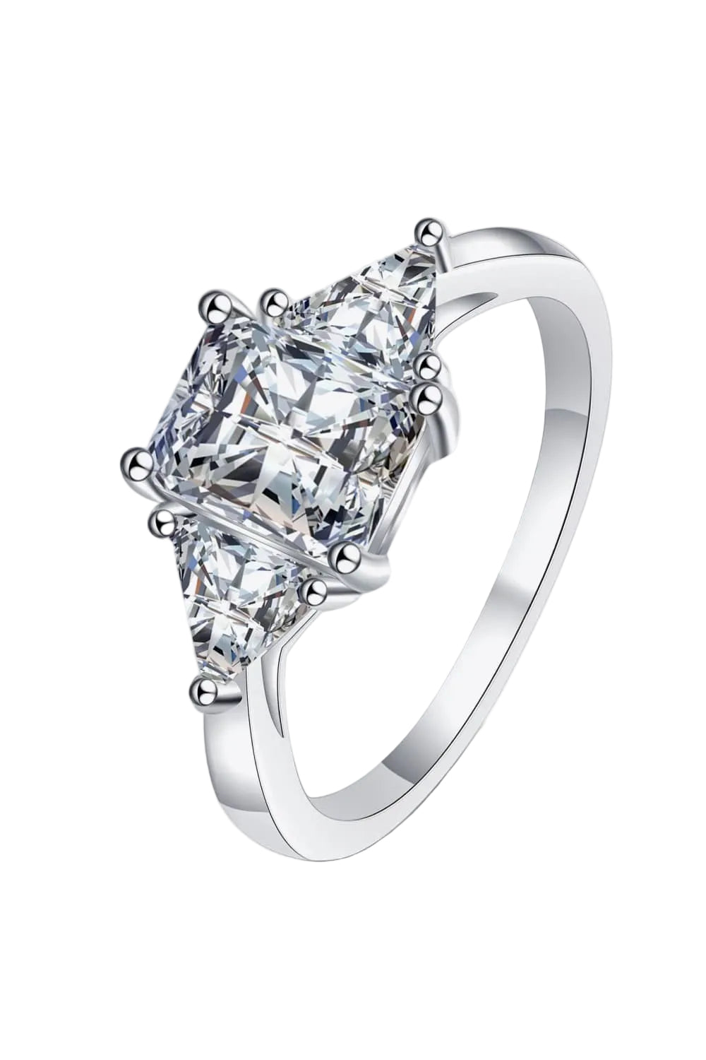 The Empress Radiant Solitaire Ring: A 3-Carat Radiant Cut VVS1 Moissanite Engagement Ring | RING | Moissanite Shine