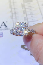 The Empress Square: 1-Carat Square Cut VVS1 Moissanite Modern Halo Engagement Ring | RING | Moissanite Shine