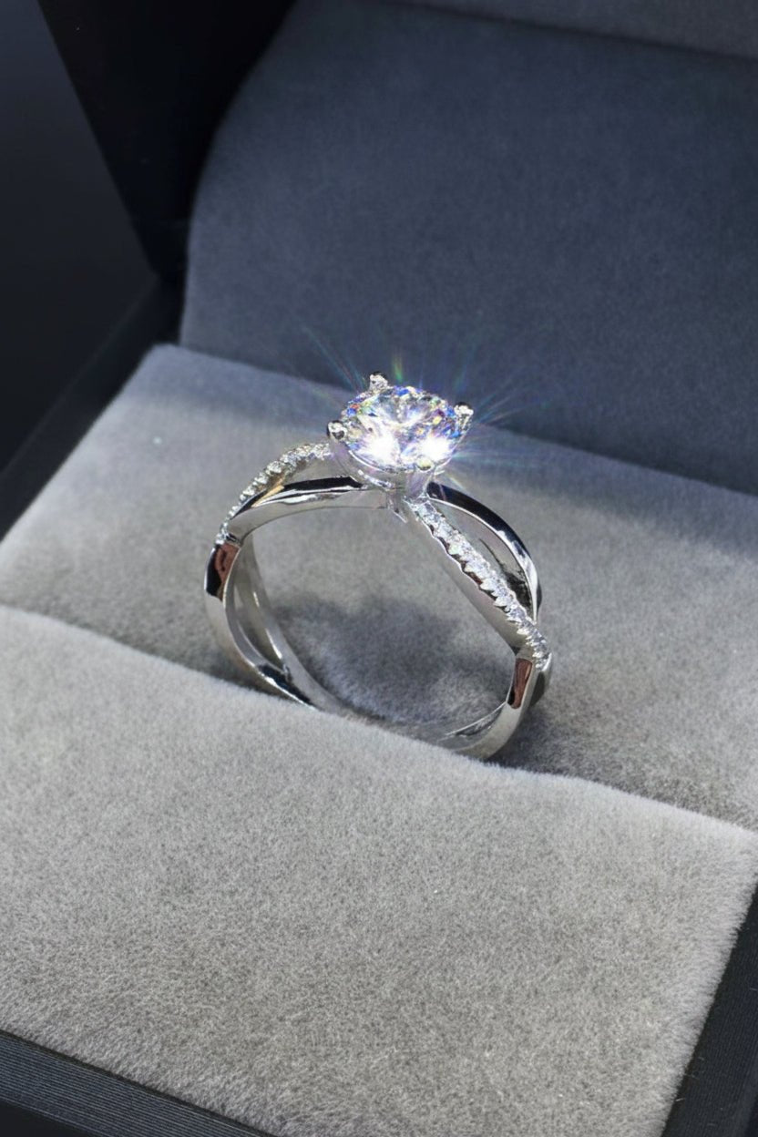 The Infinite Radiance: 2-Carat Round Brilliant VVS1 Moissanite Halo Ring with Pavé Band | RING | Moissanite Shine