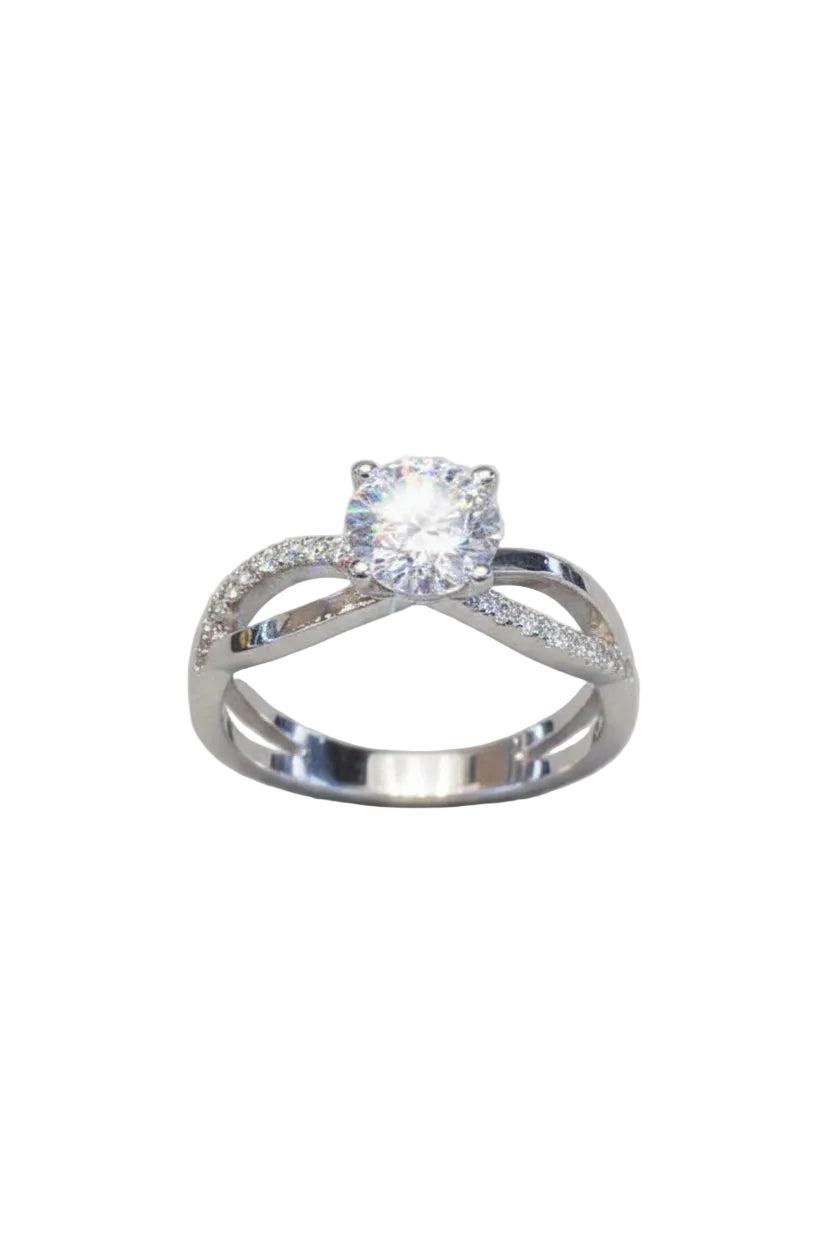The Infinite Radiance: 2-Carat Round Brilliant VVS1 Moissanite Halo Ring with Pavé Band | RING | Moissanite Shine