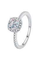 The Majestic Princess Halo Ring: A 1-Carat Princess Cut VVS1 Moissanite Engagement Ring | RING | Moissanite Shine