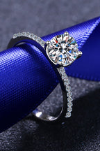 The Stella Interwoven Halo Ring: A 1-Carat Round Cut VVS1 Moissanite Engagement Ring | RING | Moissanite Shine