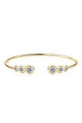 The Stella Open Bangle: A 1.8-Carat Round Cut VVS1 Moissanite Modern Cuff | Bracelet | Moissanite Shine