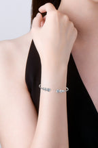 The Stella Open Bangle: A 1.8-Carat Round Cut VVS1 Moissanite Modern Cuff | Bracelet | Moissanite Shine