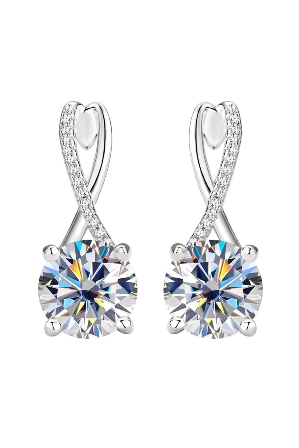 The Stellar Elegance: 4-Carat Total Weight Round Brilliant VVS1 Moissanite Stud Earrings | Bracelet | Moissanite Shine