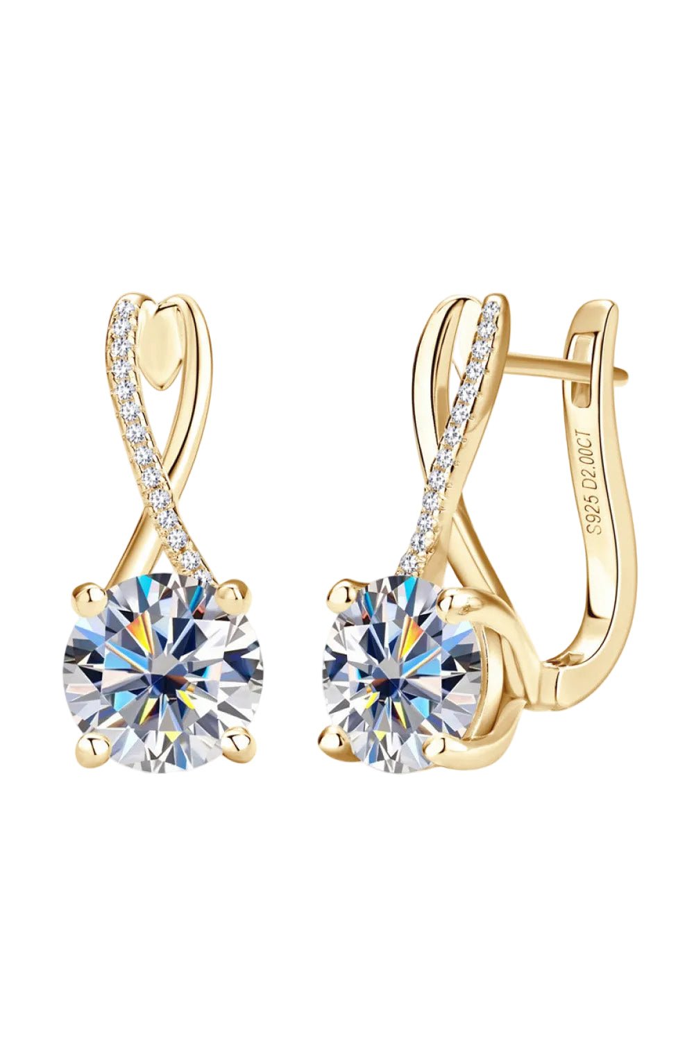 The Stellar Elegance: 4-Carat Total Weight Round Brilliant VVS1 Moissanite Stud Earrings | Bracelet | Moissanite Shine