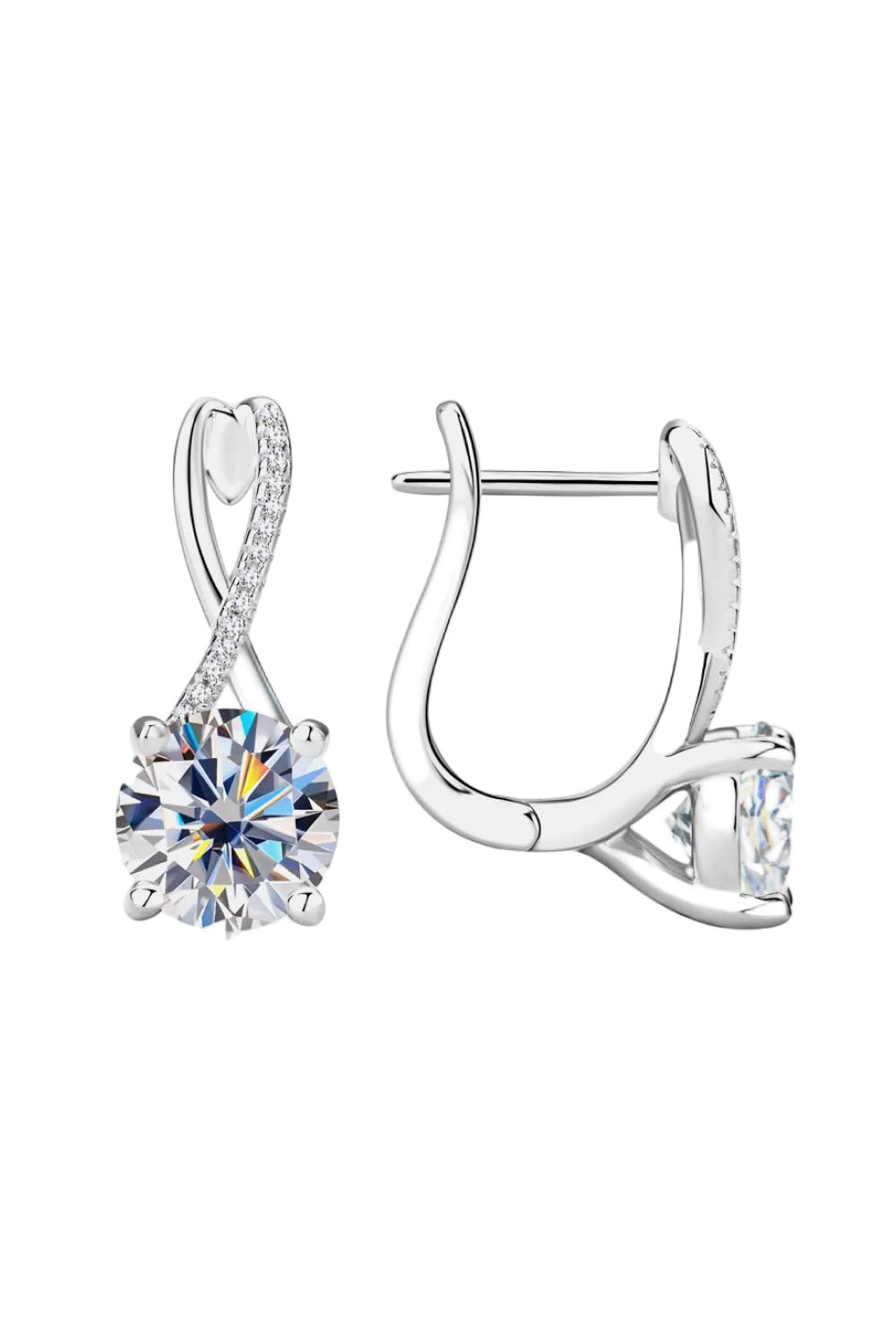 The Stellar Elegance: 4-Carat Total Weight Round Brilliant VVS1 Moissanite Stud Earrings | Bracelet | Moissanite Shine