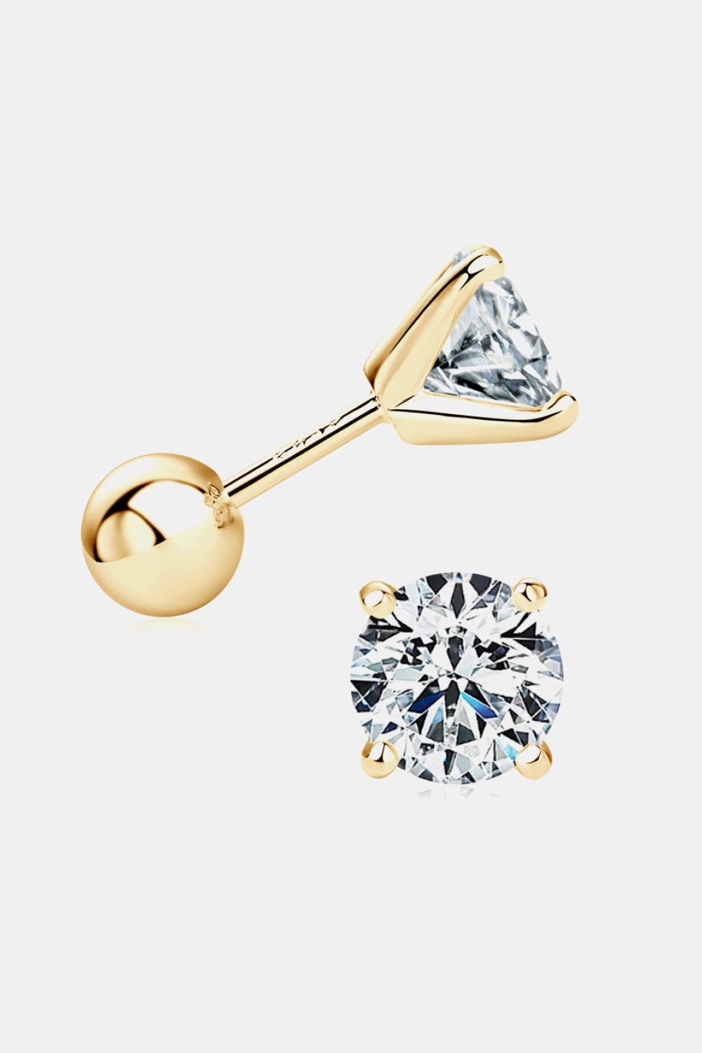 The Stellar Solitaire: 2-Carat Round Cut VVS1 Moissanite Modern Stud Earrings | Earrings | Moissanite Shine