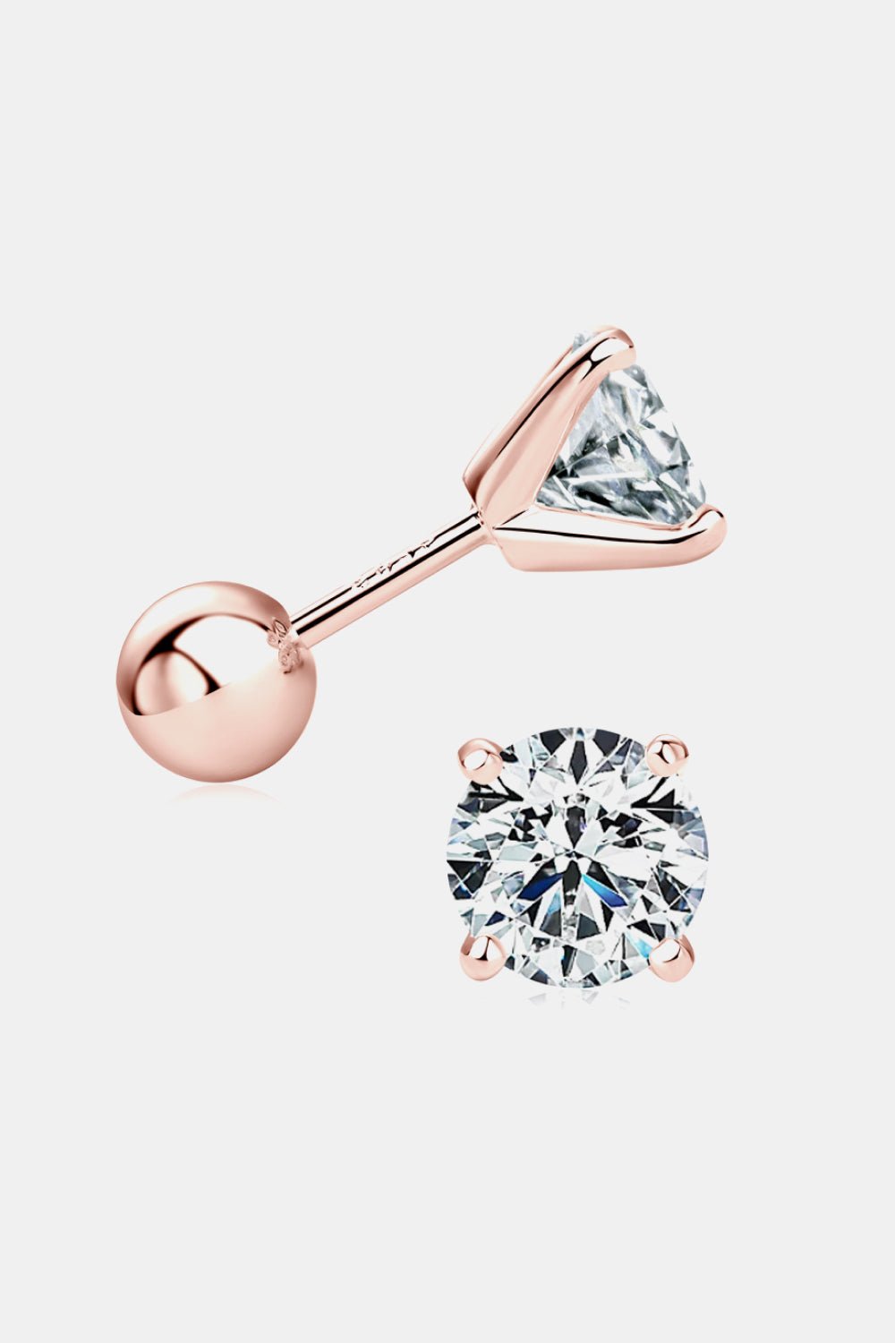 The Stellar Solitaire: 2-Carat Round Cut VVS1 Moissanite Modern Stud Earrings | Earrings | Moissanite Shine